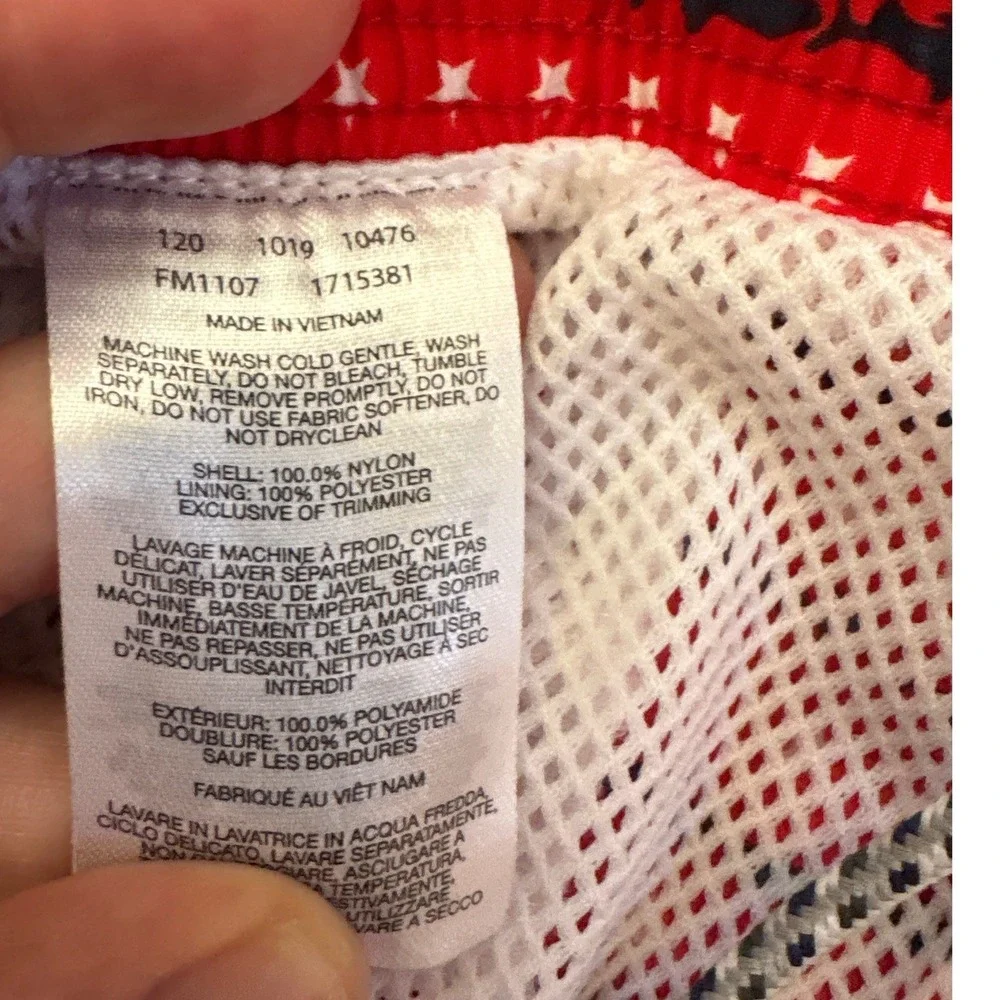 Columbia Swim Trunks Mens Red Patriotic Star Fish PFG Shorts SIZE L